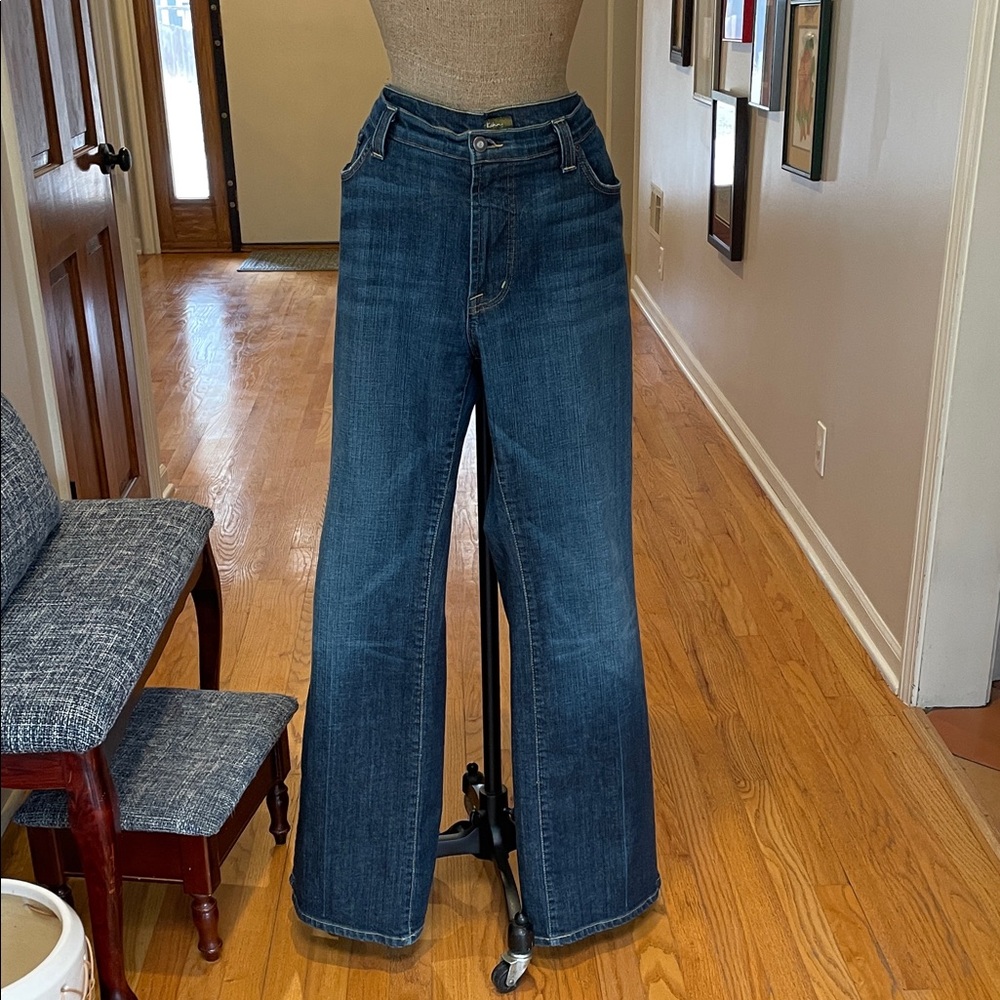 David Kahn Wide-Leg Jeans in Dark Blue Wash